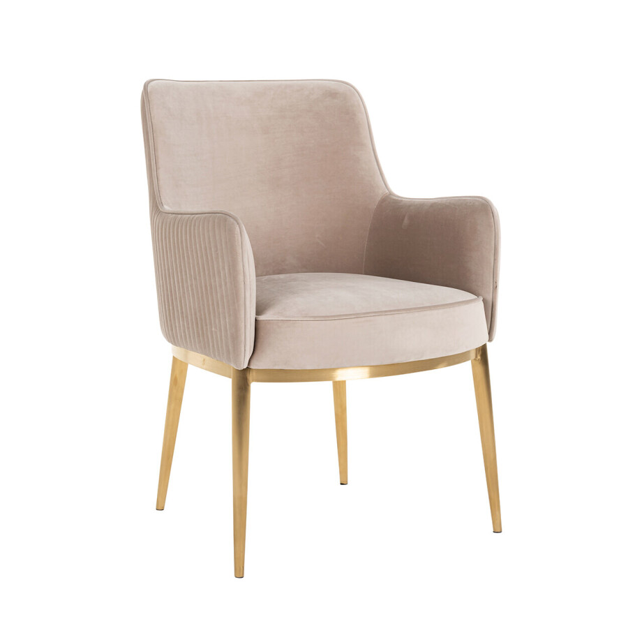 Richmond Eetkamerstoel 'Breeze' Velvet, kleur Khaki afbeelding 1