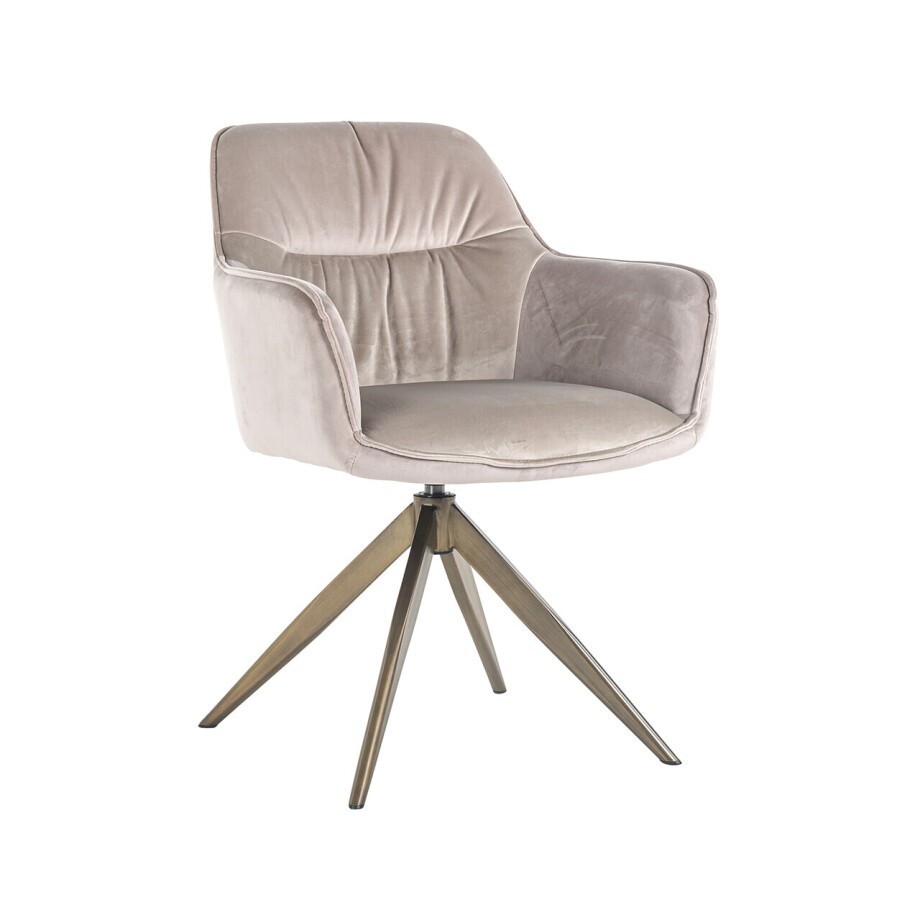 Richmond Draaibare Eetkamerstoel 'Aline' Velvet, kleur Khaki afbeelding 1