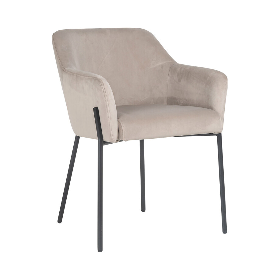 Richmond Eetkamerstoel 'Fay' Velvet, kleur Khaki Richmond Eetkamerstoel 'Fay' Velvet, kleur Khaki afbeelding 1