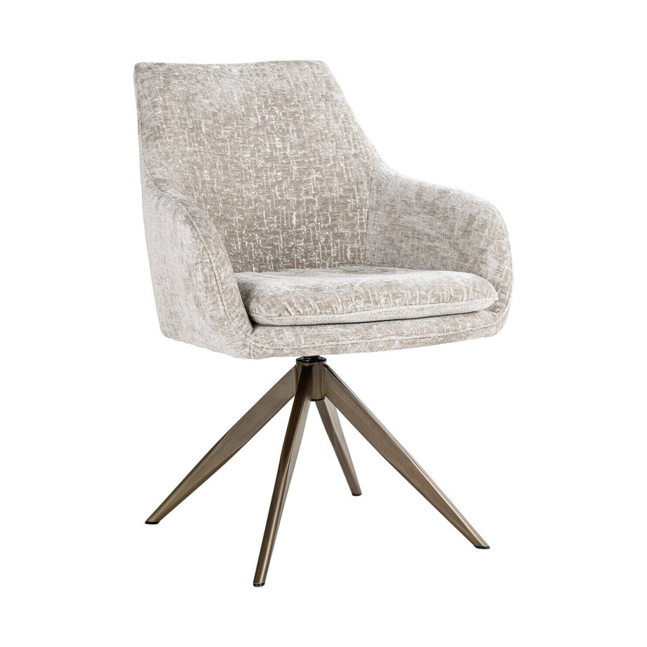 Richmond Draaibare Eetkamerstoel 'Lisonne' Chenille, kleur Beige Richmond Draaibare Eetkamerstoel 'Lisonne' Chenille, kleur Beige afbeelding 1