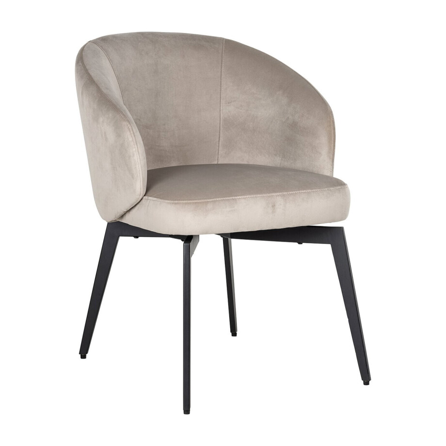 Richmond Eetkamerstoel 'Amphara' Velvet, kleur Khaki Richmond Eetkamerstoel 'Amphara' Velvet, kleur Khaki afbeelding 1