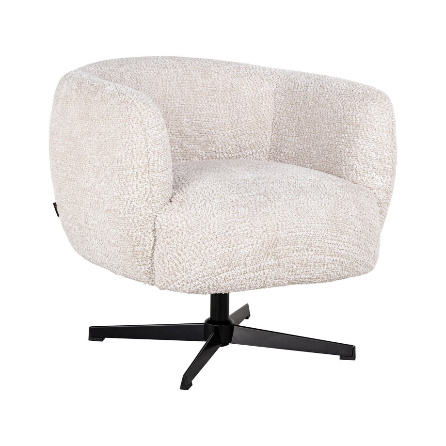 Richmond Draaifauteuil 'Estelle' Chenille, kleur Crème afbeelding 1