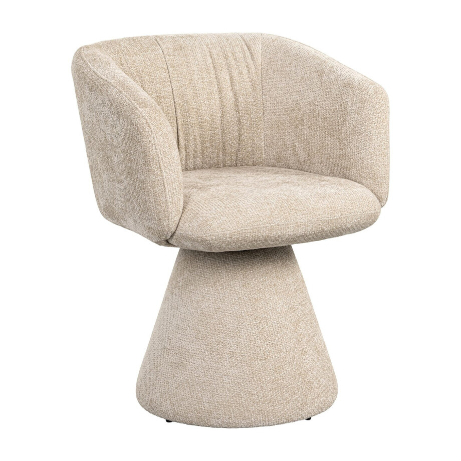 Richmond Draaibare Eetkamerstoel 'Madeline' Chenille, kleur Crème afbeelding 1