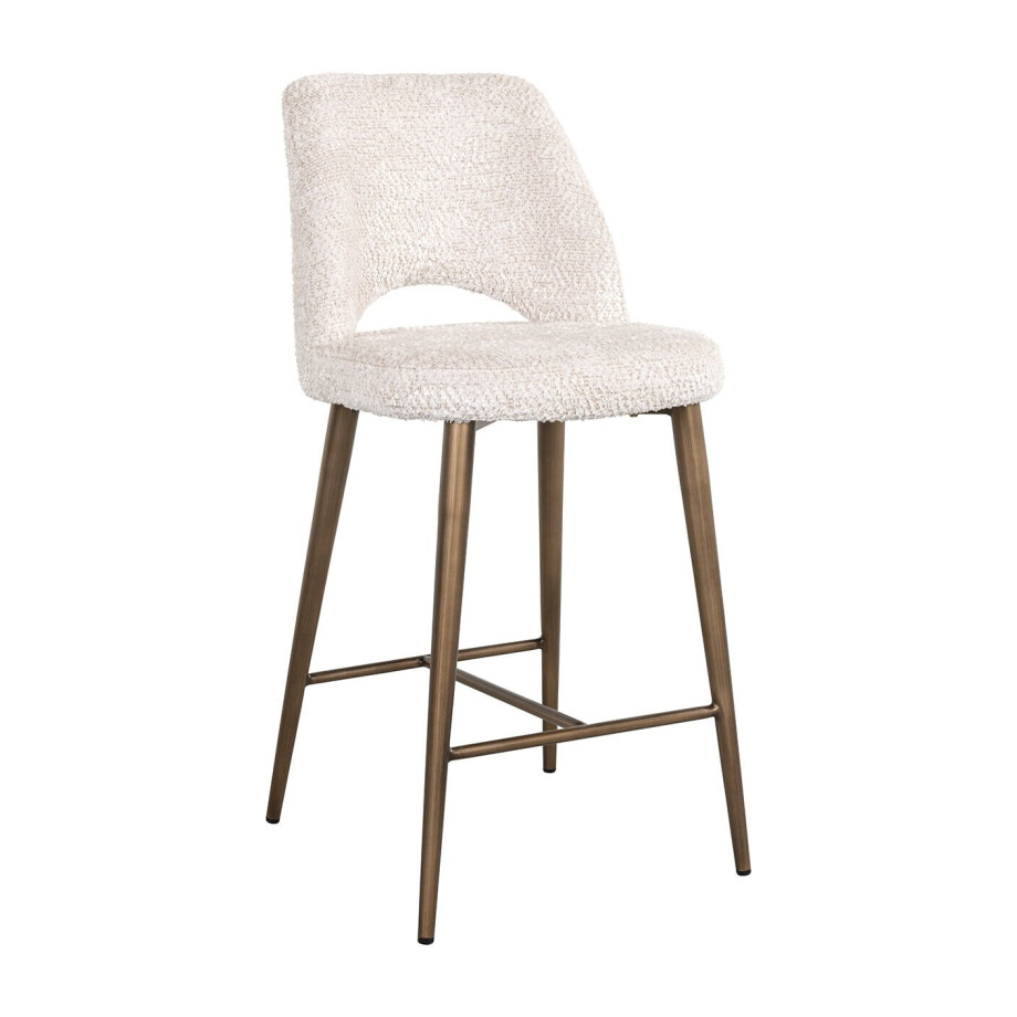 Richmond Barstoel 'Delphine' Chenille, kleur Crème (zithoogte 66,5cm) afbeelding 1