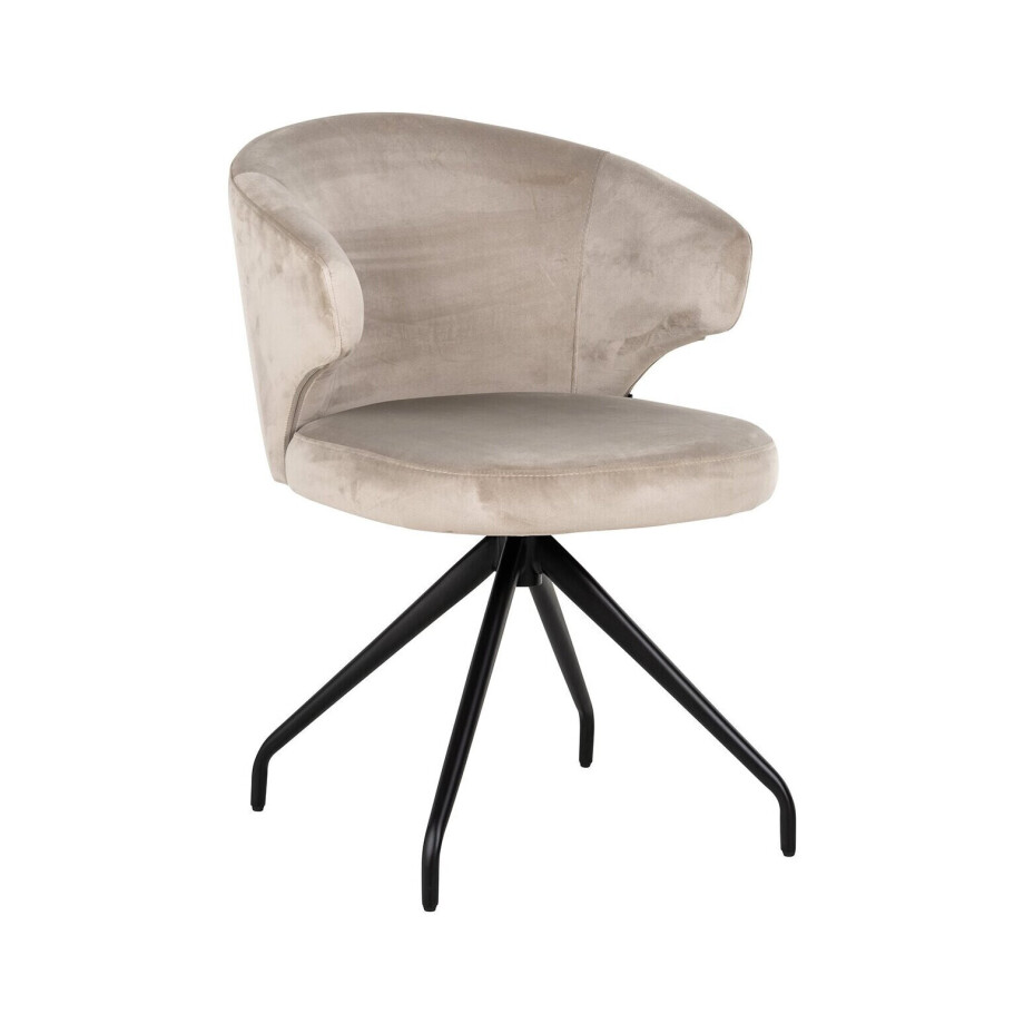 Richmond Draaibare Eetkamerstoel 'Milly' Velvet, kleur Khaki afbeelding 1