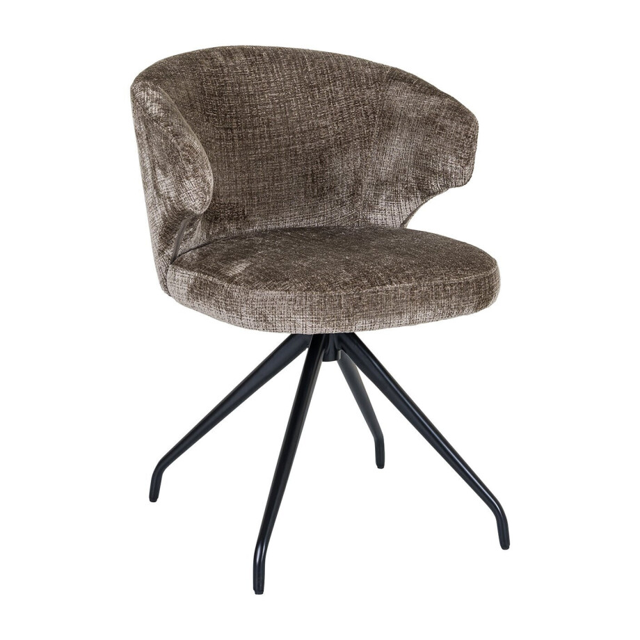 Richmond Draaibare Eetkamerstoel 'Milly' Chenille, kleur Stone afbeelding 1