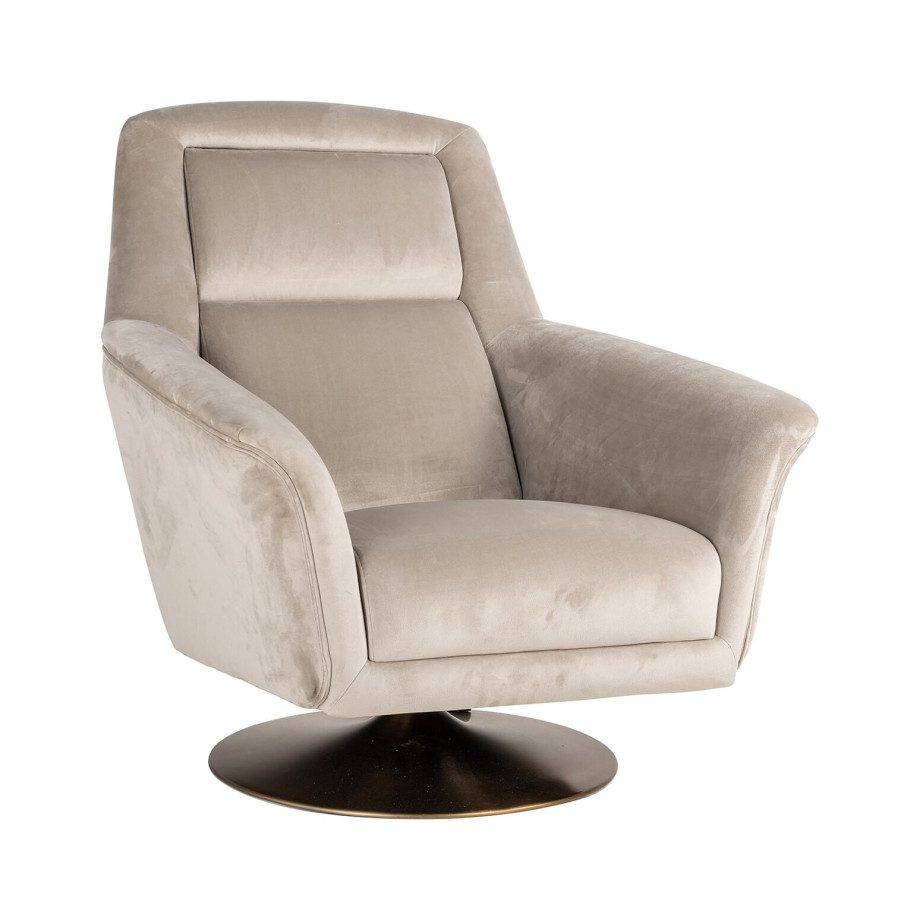 Richmond Draaifauteuil 'Nora' Velvet, kleur Khaki afbeelding 1