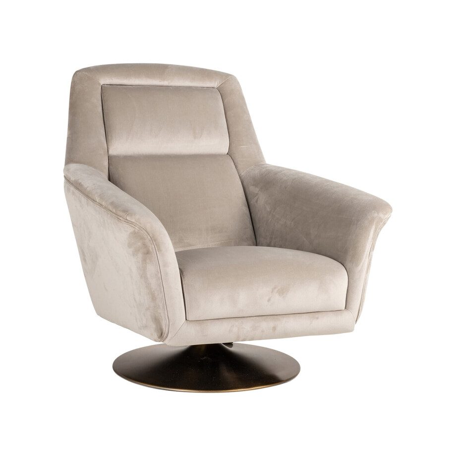 Richmond Draaifauteuil 'Nora' Velvet, kleur Khaki afbeelding 1