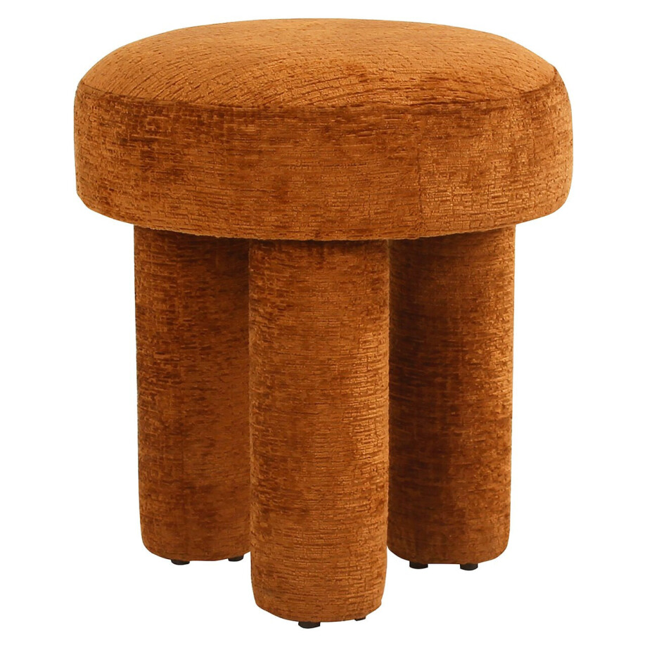 Richmond Poef 'Pommery' Chenille, kleur Cognac Richmond Poef 'Pommery' Chenille, kleur Cognac afbeelding 1