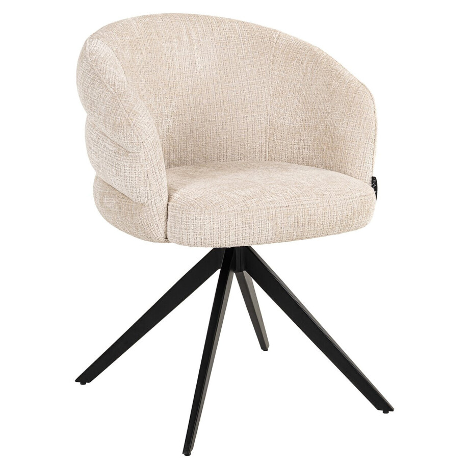Richmond Draaibare Eetkamerstoel 'Serenity' Chenille, kleur Beige afbeelding 1