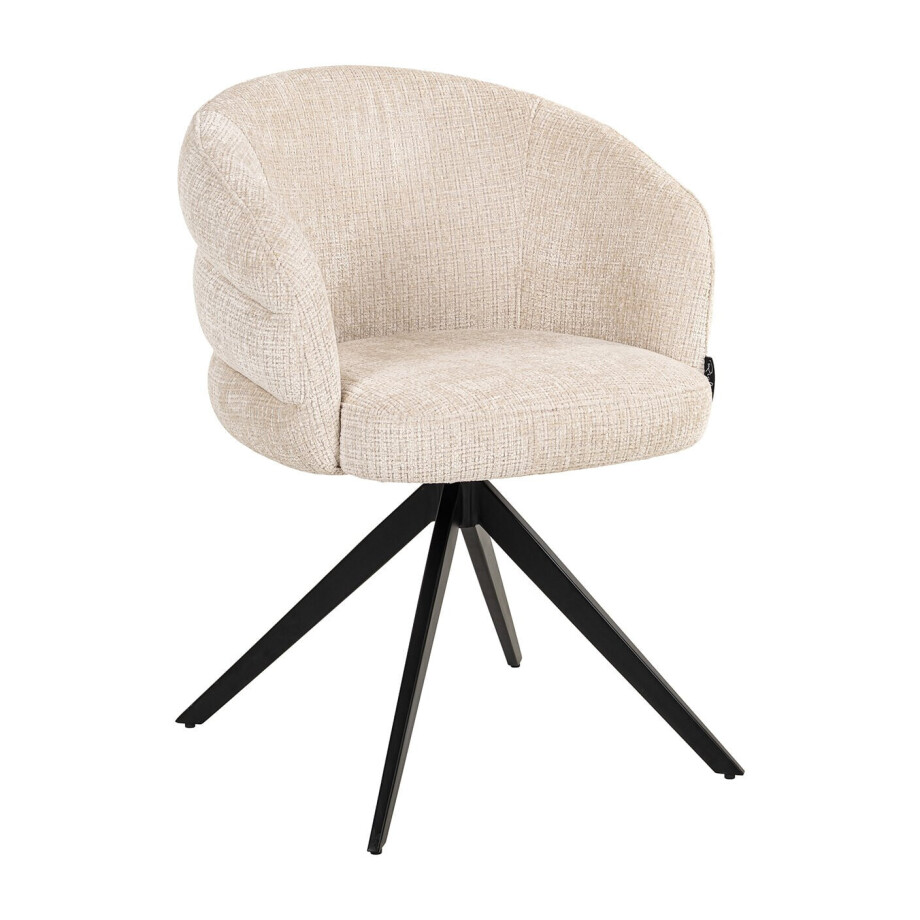 Richmond Draaibare Eetkamerstoel 'Serenity' Chenille, kleur Beige Richmond Draaibare Eetkamerstoel 'Serenity' Chenille, kleur Beige afbeelding 1