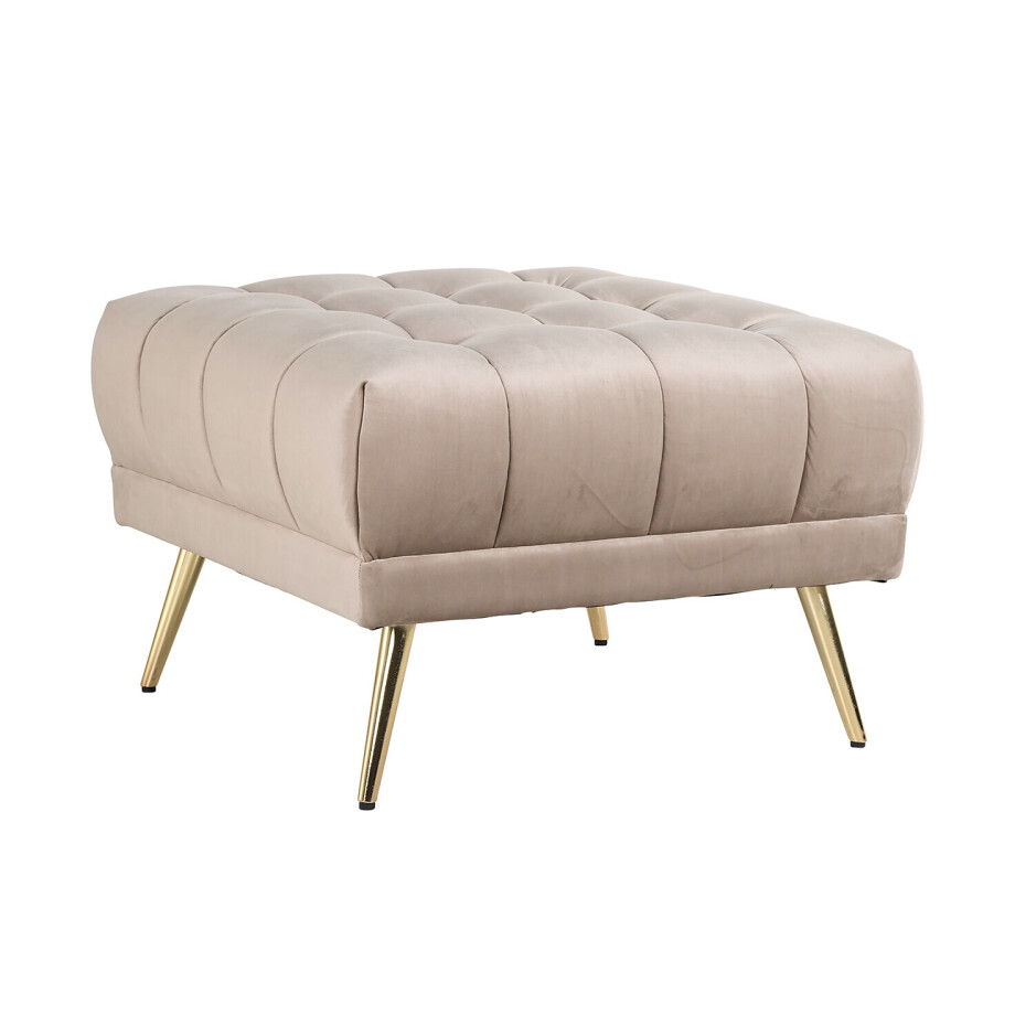 Richmond Hocker 'Huxley' Velvet, kleur Khaki Richmond Hocker 'Huxley' Velvet, kleur Khaki afbeelding 1