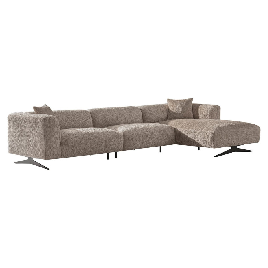 Richmond 3-zits Loungebank 'Hoxton' Rechts, Chenille, kleur Beige afbeelding 1