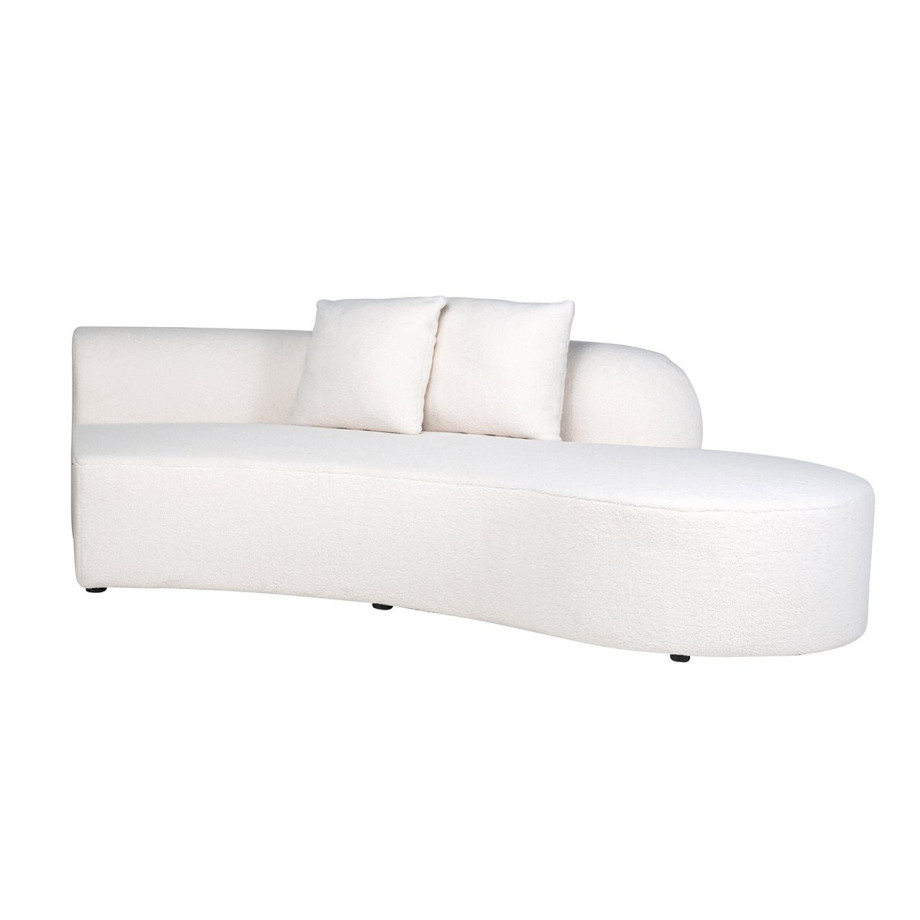 Richmond Modulaire Bank 'Grayson' Ottoman rechts, Furry, kleur Wit afbeelding 1