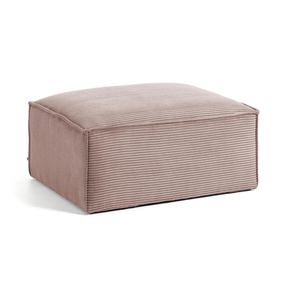 Kave Home Poef 'Blok' Rib, kleur Roze afbeelding 1
