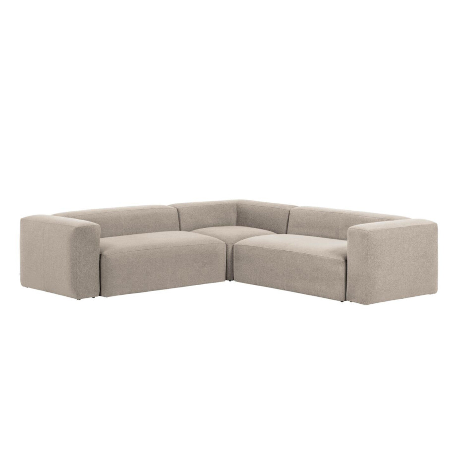 Kave Home 4-zits Hoekbank 'Blok' 290cm, kleur Beige Kave Home 4-zits Hoekbank 'Blok' 290cm, kleur Beige afbeelding 1