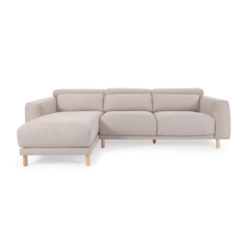 Kave Home Loungebank 'Singa' Links, Chenille, kleur Beige afbeelding 1