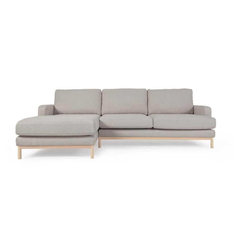 Kave Home 3-zits Loungebank 'Mihaela' Links, Bouclé, kleur Grijs afbeelding 1