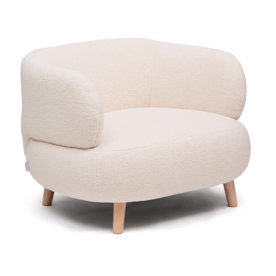 Kave Home Fauteuil 'Luisa' Bouclé, kleur Ecru afbeelding 