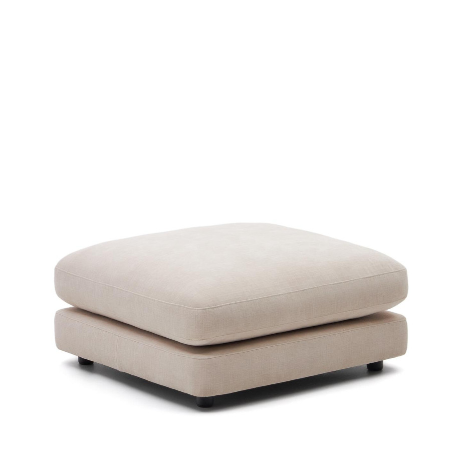 Kave Home Hocker 'Gala' Chenille, 90 x 90cm, kleur Beige afbeelding 1