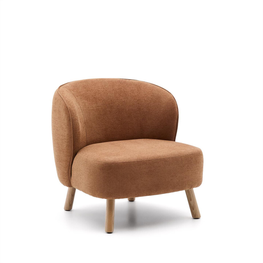 Kave Home Fauteuil 'Ulit' Chenille, kleur Terracotta Kave Home Fauteuil 'Ulit' Chenille, kleur Terracotta afbeelding 1