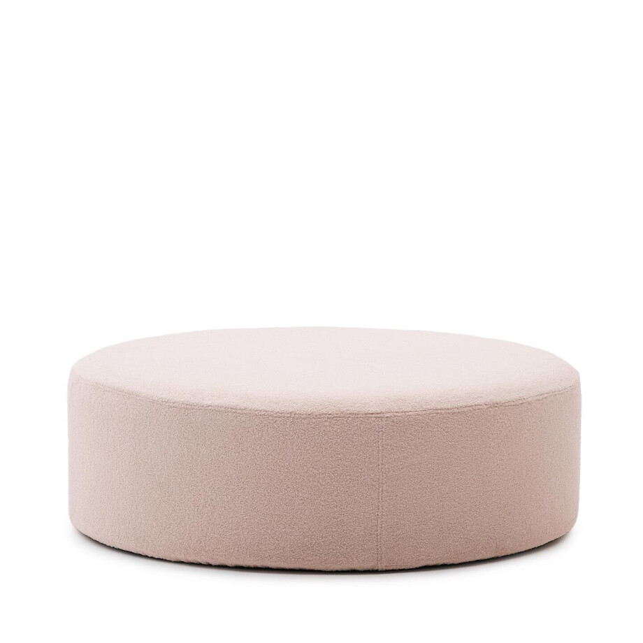 Kave Home Poef 'Kaeli' Bouclé, 120cm, kleur Roze afbeelding 1