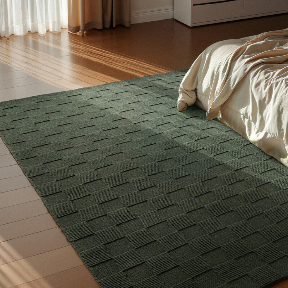Wollen Vloerkleed Scala - Groen 200x80cm - Wol - Dekbed-Discounter.nl afbeelding 1