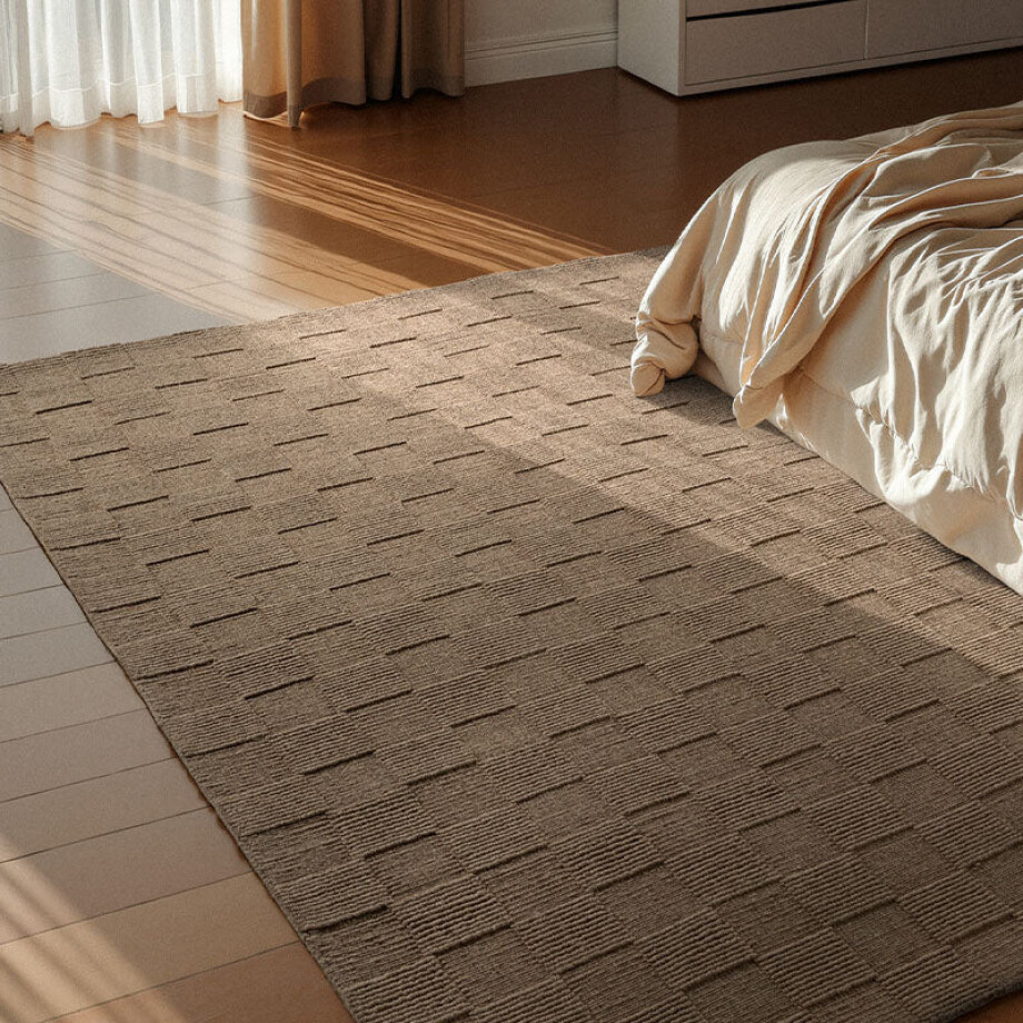 Wollen Vloerkleed Scala - Taupe 200x80cm - Wol - Dekbed-Discounter.nl afbeelding 1