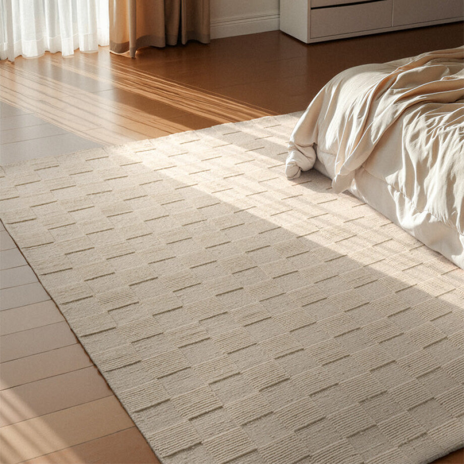 Wollen Vloerkleed Scala - Crème 200x80cm - Wol - Dekbed-Discounter.nl afbeelding 1
