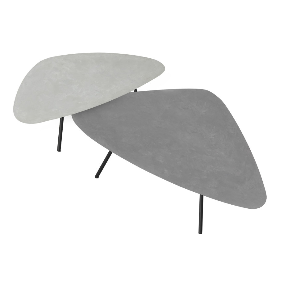 DTP Home Salontafel 'Plectro' Betonlook, Set van 2 stuks, kleur Grijs afbeelding 1