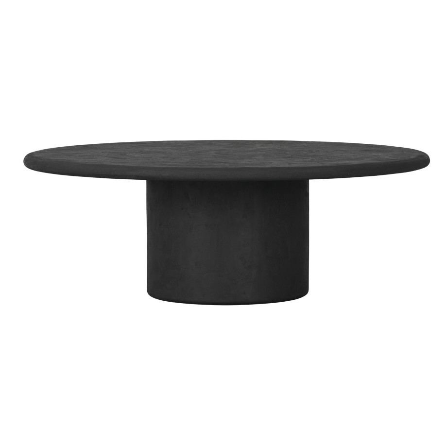 DTP Home Ronde Salontafel 'Silo' Betonlook, 100cm, kleur Zwart afbeelding 