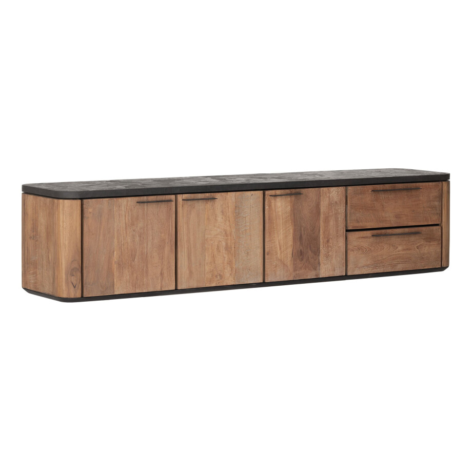 DTP Home Hangend TV-meubel 'Soho' Teakhout en betonlook, 190cm afbeelding 