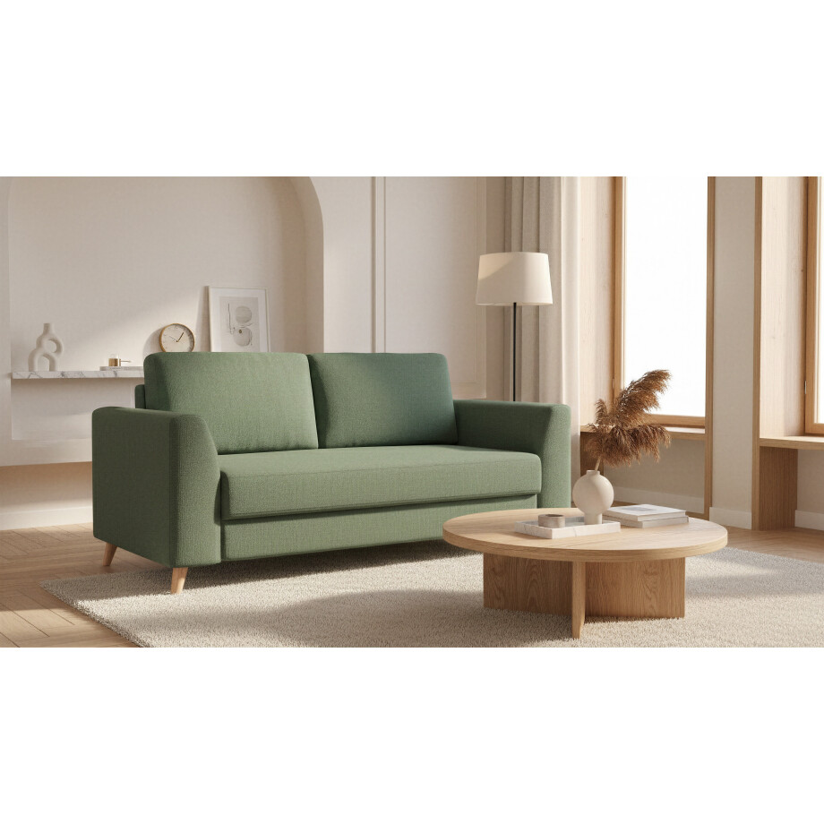 BRUNO slaapbank 160 cm in blauw | stabiel massief hout & boxspringcomfort BRUNO slaapbank 160 cm in blauw | stabiel massief hout & boxspringcomfort afbeelding 1