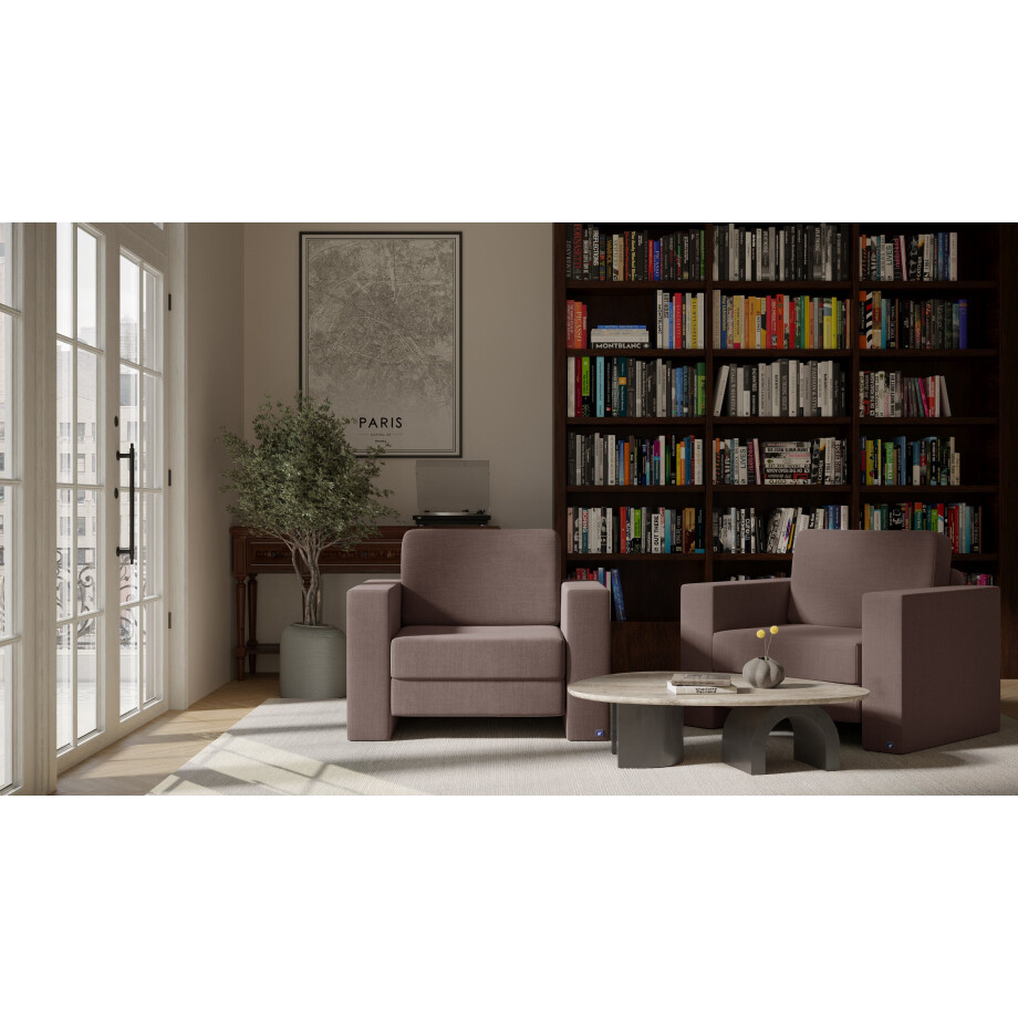 BRUNO slaapstoel 70cm in como bruin | praktisch formaat | stevig massief hout & boxspringcomfort afbeelding 1