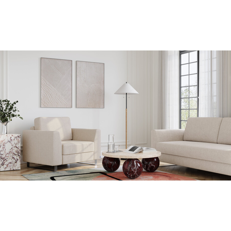BRUNO slaapstoel 70cm in aurora soft beige| praktisch formaat | stevig massief hout & boxspringcomfort afbeelding 1