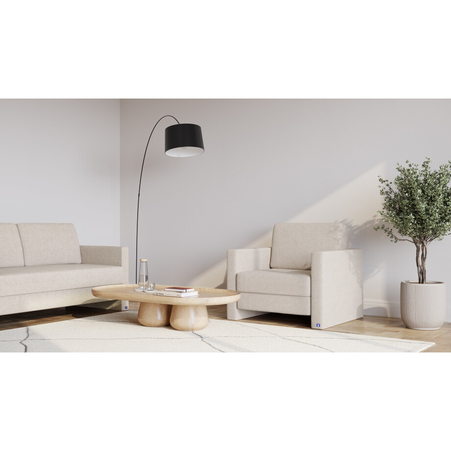 BRUNO slaapstoel 70cm in aurora soft beige| praktisch formaat | stevig massief hout & boxspringcomfort afbeelding 1