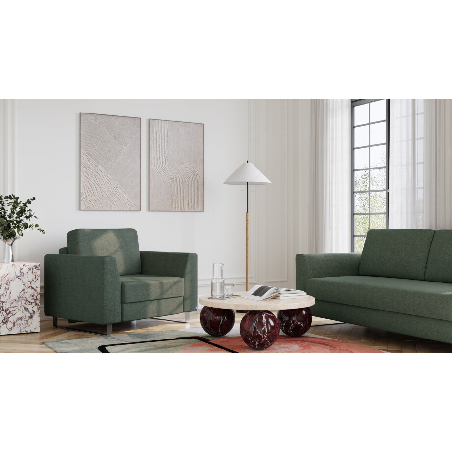 BRUNO slaapstoel 70cm in Aurora Forest groen | praktisch formaat | stevig massief hout & boxspringcomfort afbeelding 1