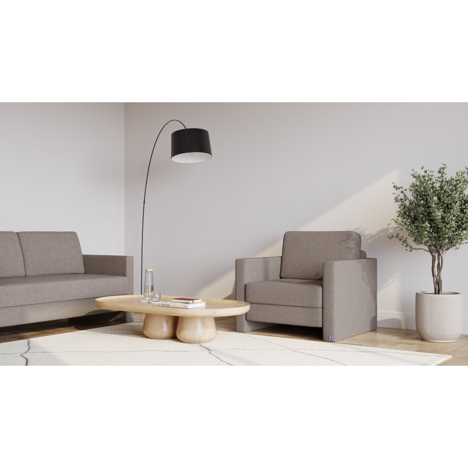 BRUNO slaapstoel 70cm in aurora taupe | praktisch formaat | stevig massief hout & boxspringcomfort afbeelding 1