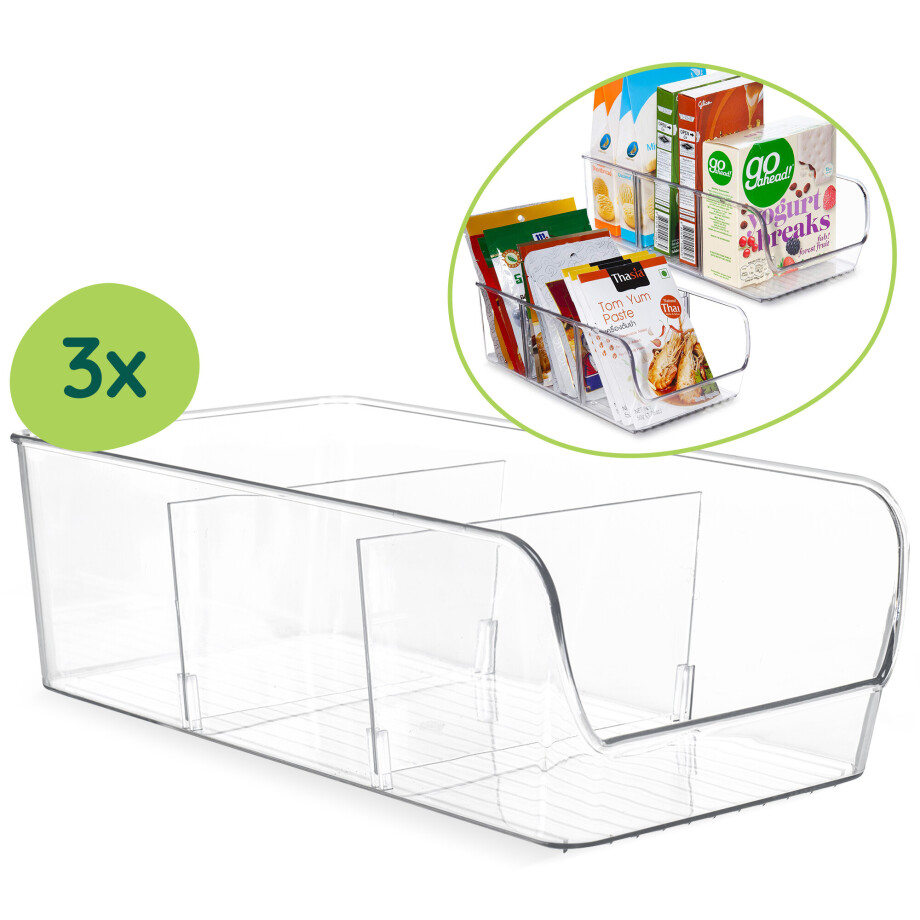 XIVADA Keukenkast organizers Rona - Met Dividers - PET - Set van 3 afbeelding 1