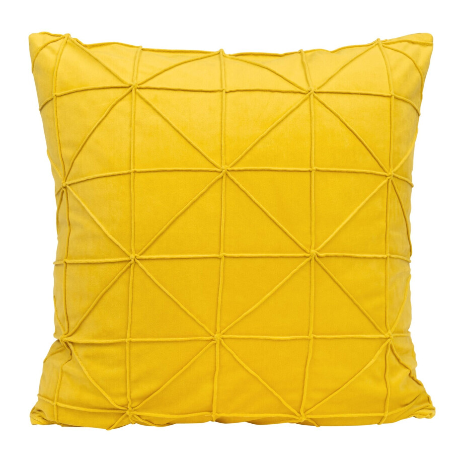 QUVIO Sierkussen gevuld - 50 x 50 cm - Fluweel - Okergeel afbeelding 1