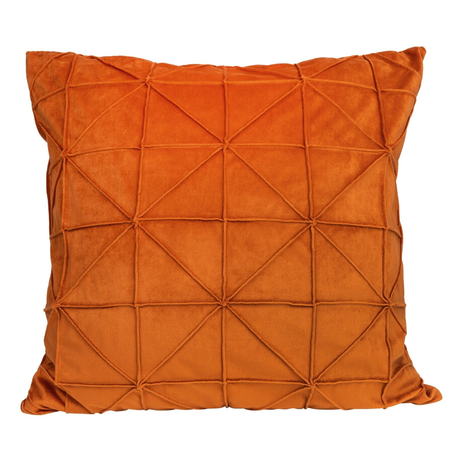 QUVIO Sierkussen gevuld - grafisch patroon 50x50 cm - Fluweel Oranje afbeelding 1