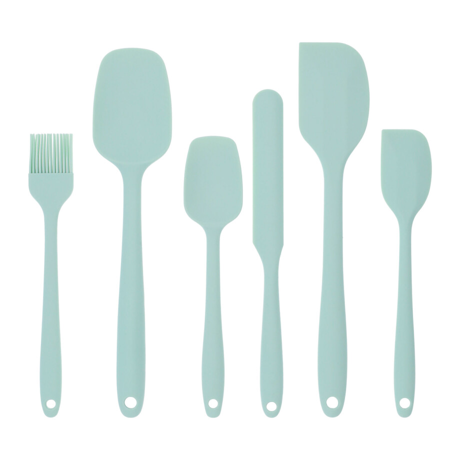 Krumble Spatelset - Set van 6 - Siliconen - Lichtgroen afbeelding 1