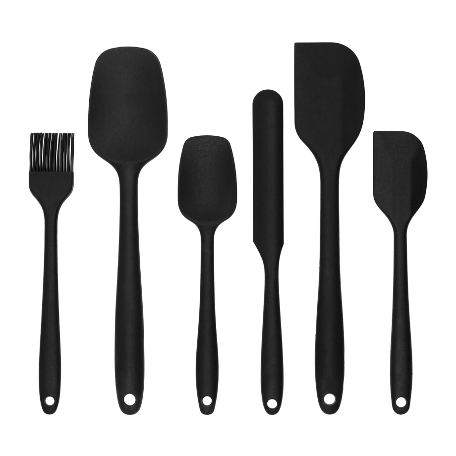 Krumble Spatelset - Set van 6 - Siliconen - Zwart afbeelding 1