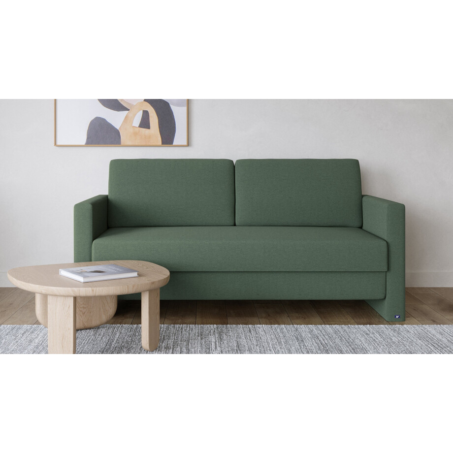 BRUNO slaapbank 160 cm in blauw | stabiel massief hout & boxspringcomfort BRUNO slaapbank 160 cm in blauw | stabiel massief hout & boxspringcomfort afbeelding 1