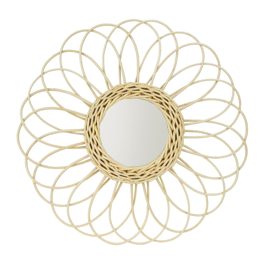 QUVIO Rotan spiegel - Diameter 39,5 cm afbeelding 1
