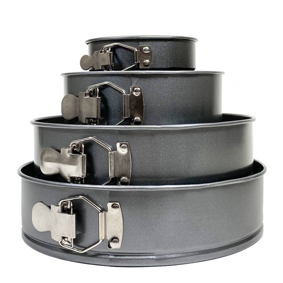 Krumble Springvormen set van 4 - Diameter 26, 24, 18 en 12 cm Krumble Springvormen set van 4 - Diameter 26, 24, 18 en 12 cm afbeelding 1