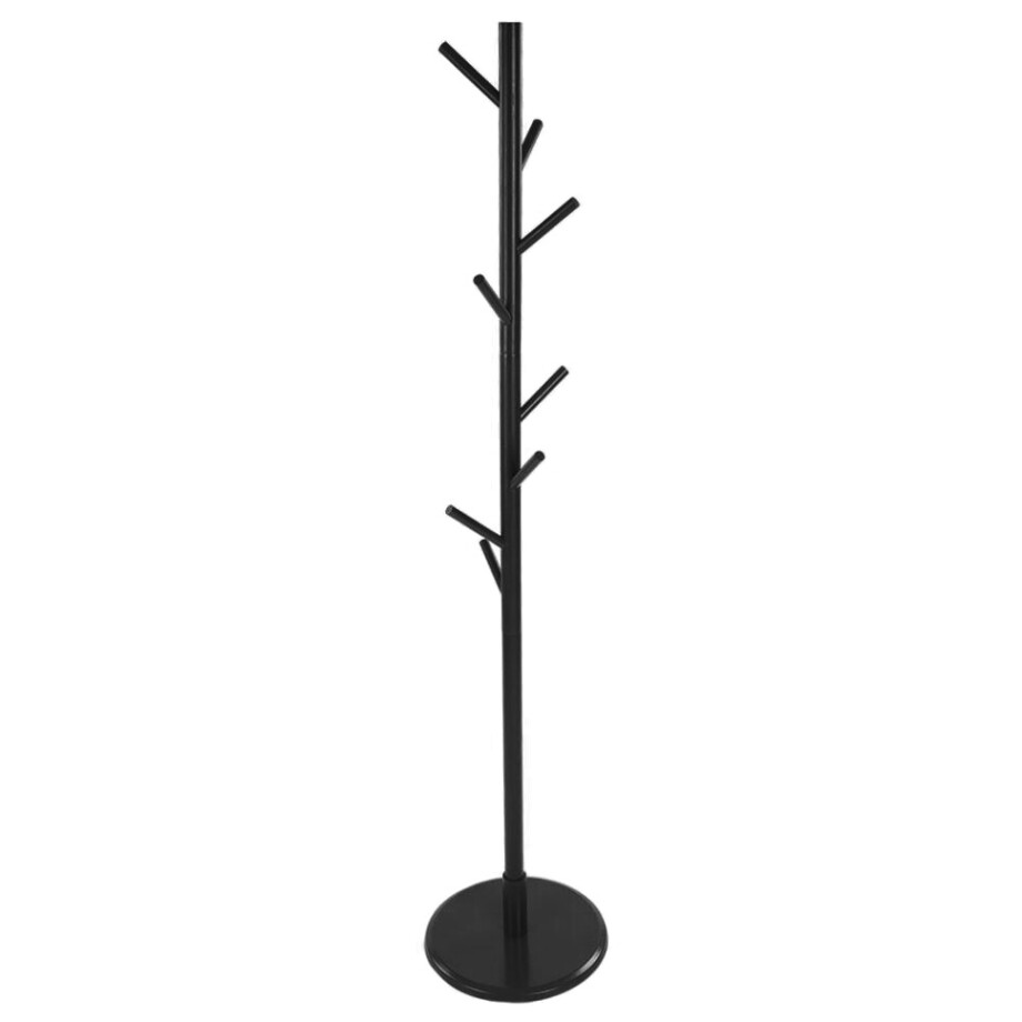 QUVIO Staande kapstok hout - 175 cm hoog - 8 ophanghaken - Zwart QUVIO Staande kapstok hout - 175 cm hoog - 8 ophanghaken - Zwart afbeelding 1