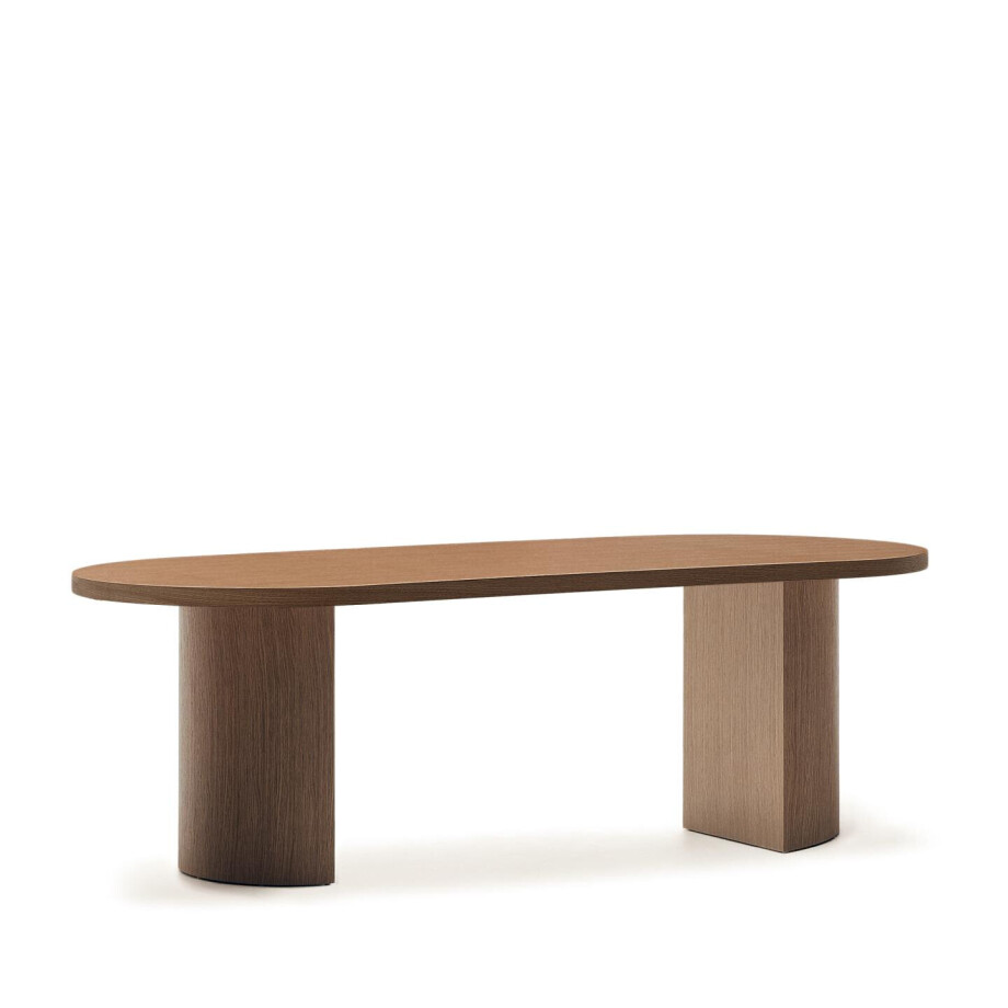 Kave Home Ovale Eettafel 'Nealy' Walnootfineer, 240 x 100cm afbeelding 