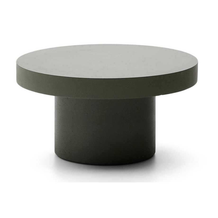 Kave Home Ronde Salontafel 'Aiguablava' Beton, 90cm, kleur Donkergroen afbeelding 1