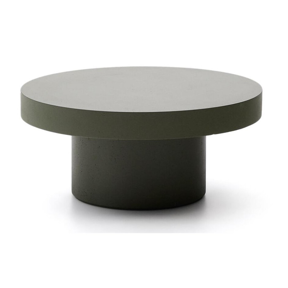 Kave Home Ronde Salontafel 'Aiguablava' Beton, 66cm, kleur Donkergroen afbeelding 1